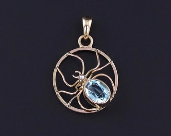 Antique Spider Conversion Pendant of 10k Gold