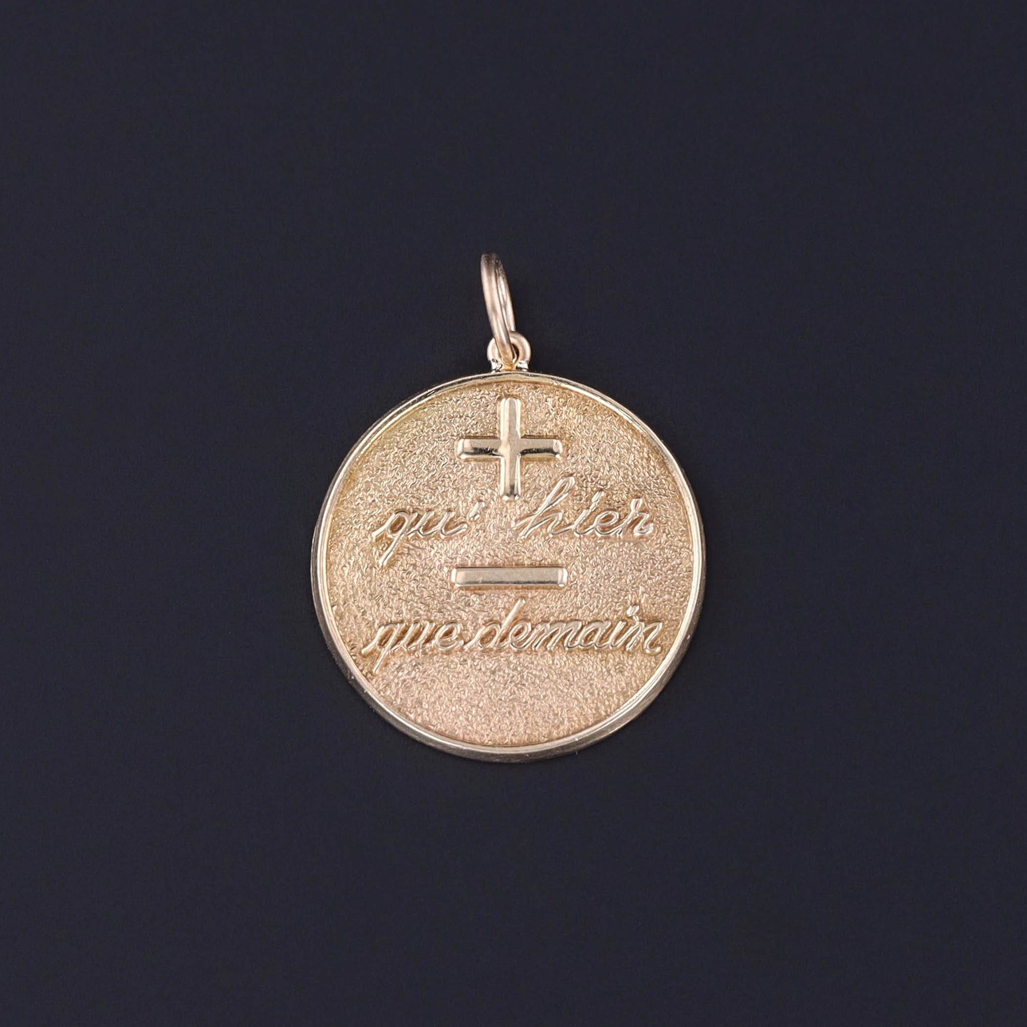 Vintage Qu'hier Que Demain Pendant of 14k Gold - Etsy