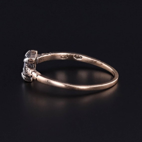 Antique Emerald Cut Diamond Ring of 12ct Gold - image 3