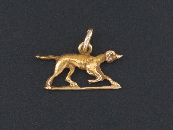Pointer Dog Charm | 14k Gold Charm | Dog Charm | D