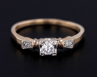 Vintage Engagement Ring of 14k Gold