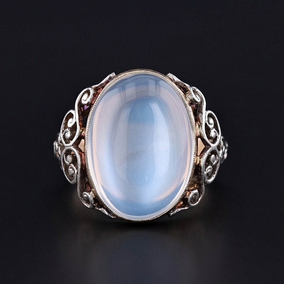 Antique Moonstone Ring of 14k Gold - image 1