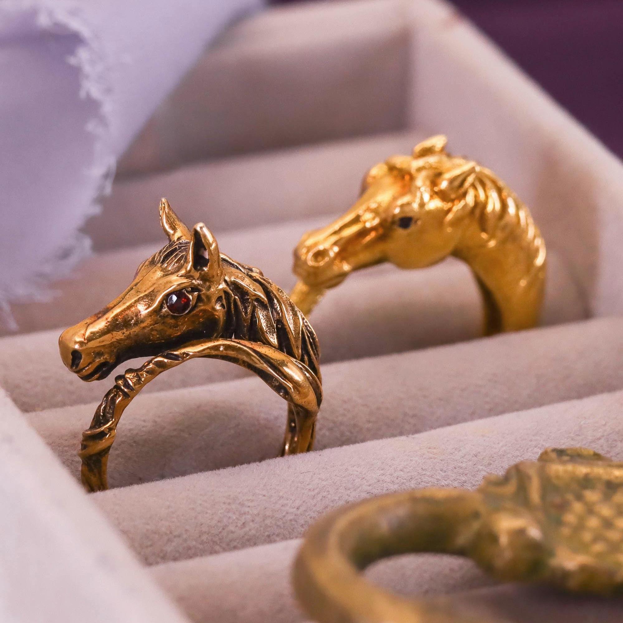 Vintage Horse Wrap Around Ring of 14k Gold - Etsy