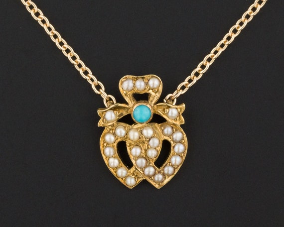 Heart Necklace | Entwined Heart Necklace | Turquo