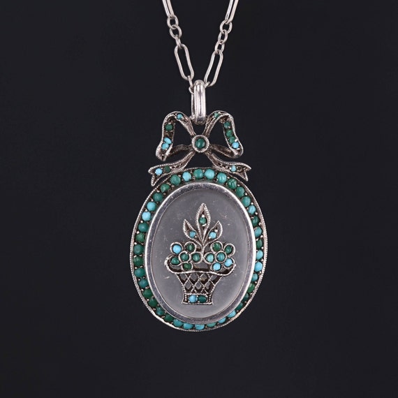 Antique Rock Crystal monogram pendant, sterling silver, Victorian –  StolenAttic