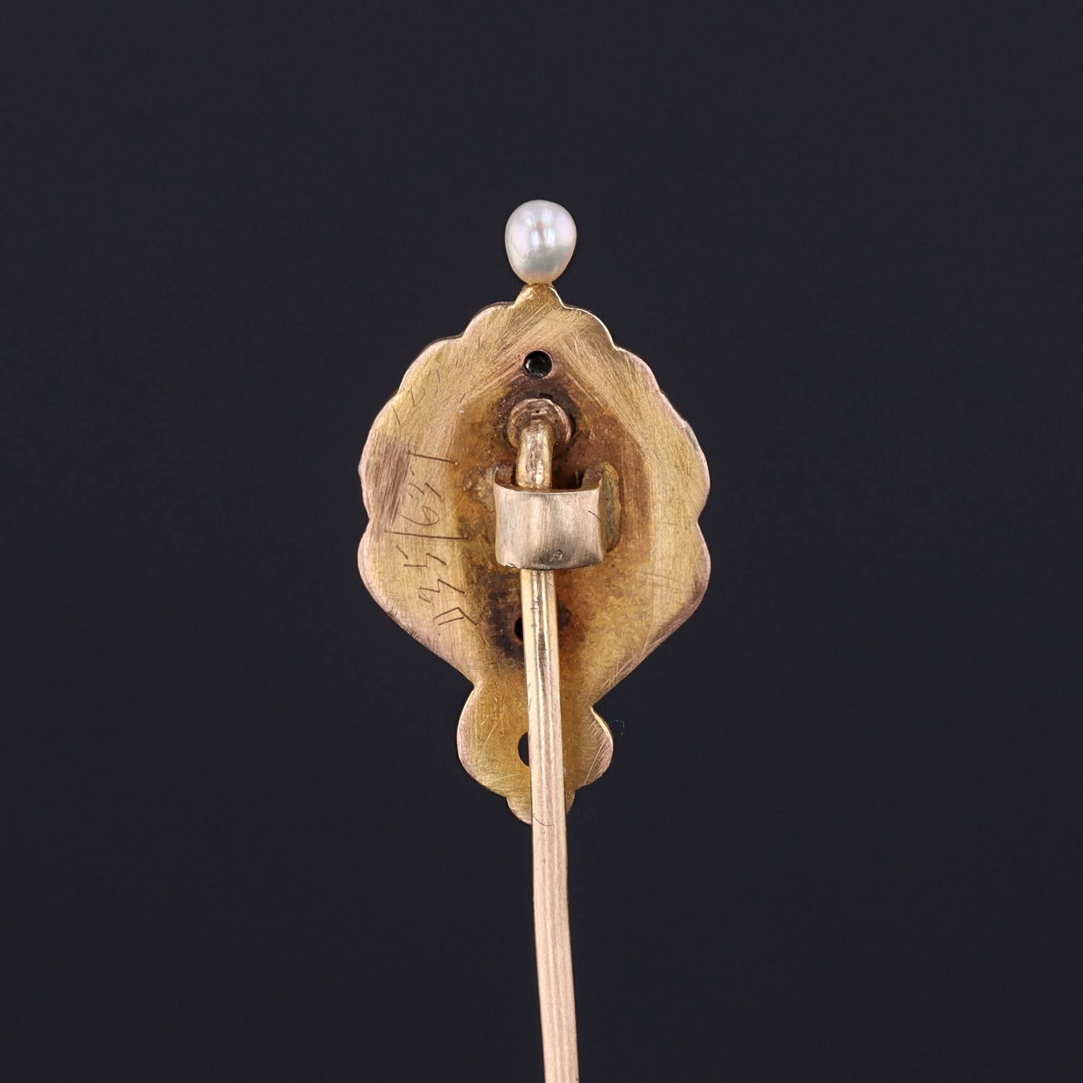 Art Nouveau Enamel Woman Stickpin of 14k Gold - Etsy display picture 1