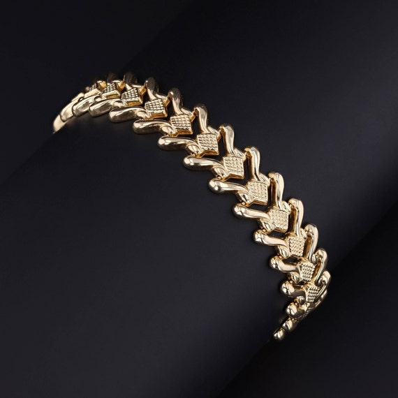 Vintage Link Bracelet of 14k Gold - image 1