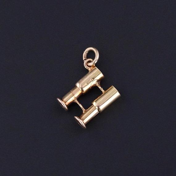 Antique Binoculars Charm of 10k Gold - image 3