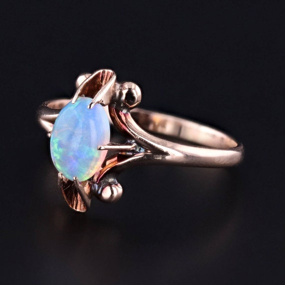 Antique Opal Ring of 10k Gold - image 2