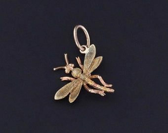 Antique Dragonfly Charm of 14k Gold