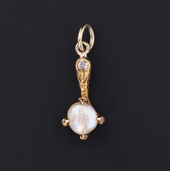 Antique Talon Charm | Antique Pearl & Diamond Char