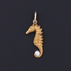 Antique Seahorse Conversion Charm of 14k Gold