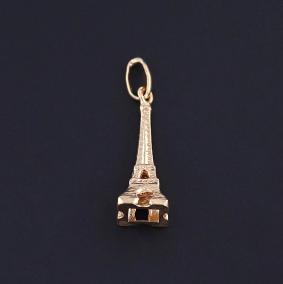 Vintage Eiffel Tower Charm of 18k Gold - image 2