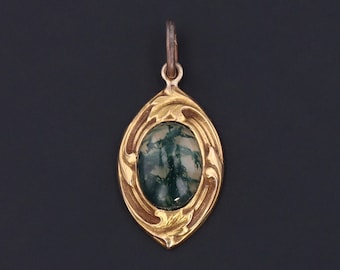 Antique Agate Conversion Charm of 14k Gold