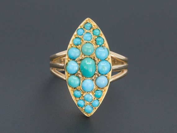 Turquoise Ring | Antique Turquoise Ring | 14k Gold