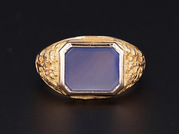 Chalcedony Ring | Vintage 10k Gold Tree of Life Ri