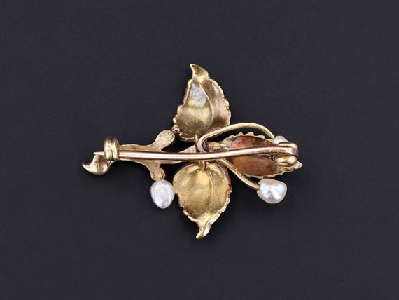 Branch Brooch | Antique Leaves Brooch | Enamel an… - image 2