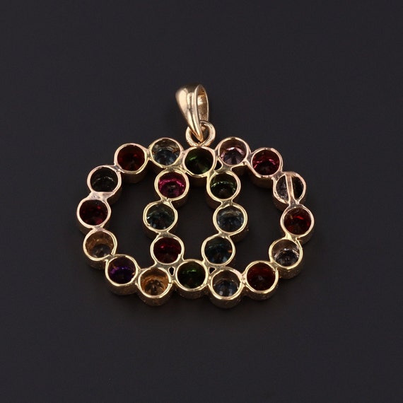 Vintage Gemstone Love Knot Pendant of 14k Gold - image 2