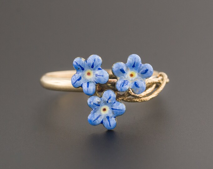 Flower Ring 14k Gold Flower Ring Antique Pin Etsy