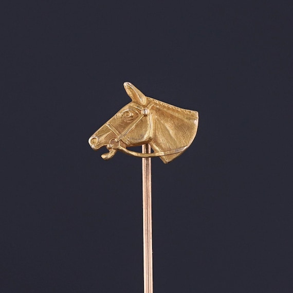 Antique Horse Stickpin of 10k Gold - image 1