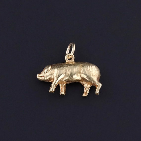 Vintage Pig Charm of 15ct Gold - image 3