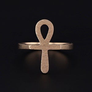 Vintage Ankh Egyptian Revival Ring of 14k Gold image 1