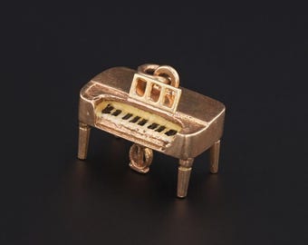 Vintage Piano Charm of 14k Gold