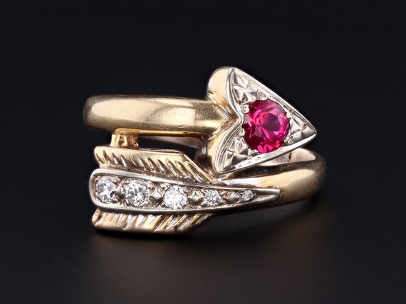 Arrow Ring | Vintage Arrow Ring | 14k Gold Diamond