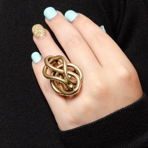 Antique Love Knot Conversion Statement Ring of 14k Gold image 2