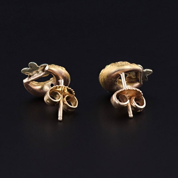 Antique Honeymoon Earrings of 14k Gold - image 4