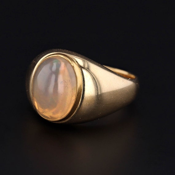 Vintage Unisex Crystal Opal Ring of 14k Gold - image 2