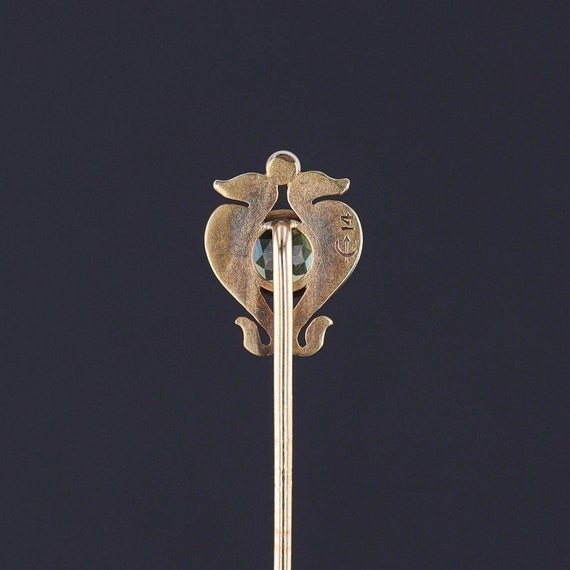 Antique Egyptian Revival Stickpin of 14k Gold - image 2