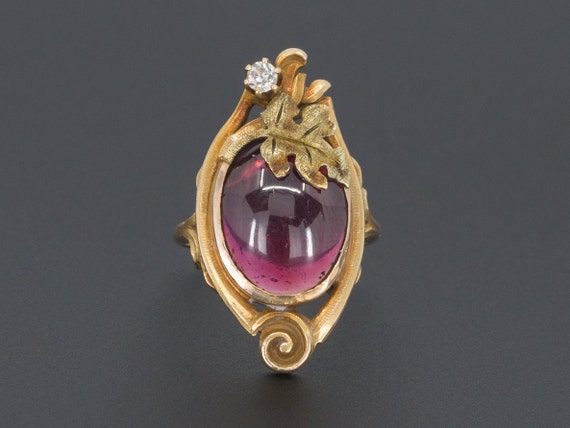 Garnet Ring | Antique Garnet Ring | 10k Gold Garne