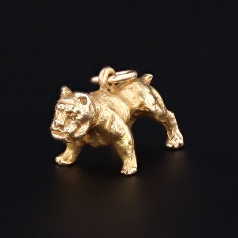 Vintage Bulldog Charm of 14k Gold image 1