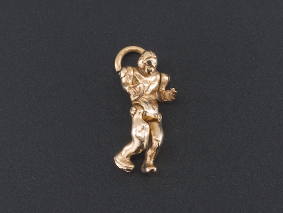 Football Player Charm | 14k Gold Football Player C