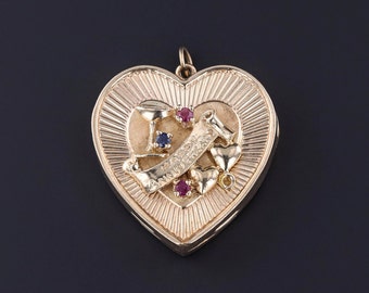 Vintage Anniversary Music Box Pendant of 14k Gold