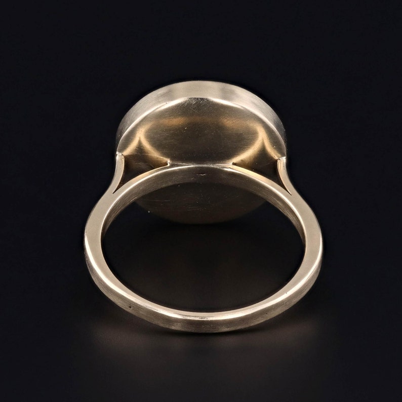 Georgian Hand Painted Dove Conversion Ring of 14k Gold image 4