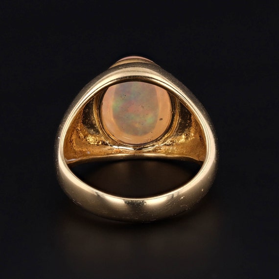 Vintage Unisex Crystal Opal Ring of 14k Gold - image 4