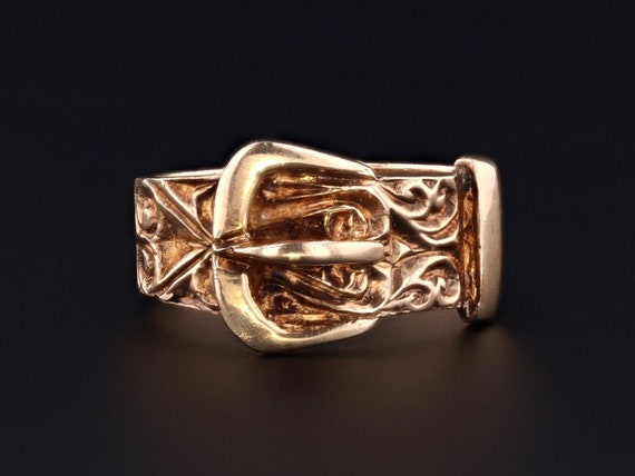 Vintage Buckle Ring | 9ct Gold Ring | Unisex Ring