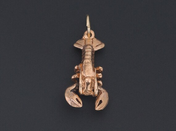Lobster Charm | 14k Gold Charm | Vintage Gold Char