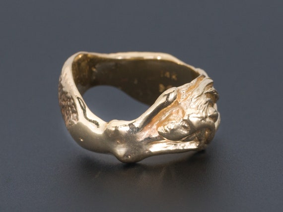 Mermaid Ring | Vintage Mermaid Ring | 14k Gold Mer