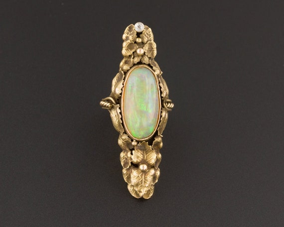 Opal Ring | Opal Statement Ring | Elongated Opal R