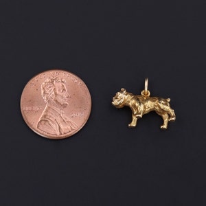 Vintage Bulldog Charm of 14k Gold image 3