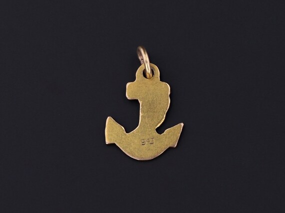 Vintage Anchor Charm of 9ct Gold - image 2