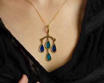 Vintage Frascarolo Plique-a-Jour Necklace of 18k Gold