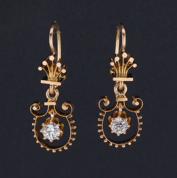 Vintage Diamond Earrings | Diamond Dangle Earrings