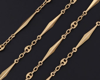 Vintage Long Chain Necklace of 18k Gold