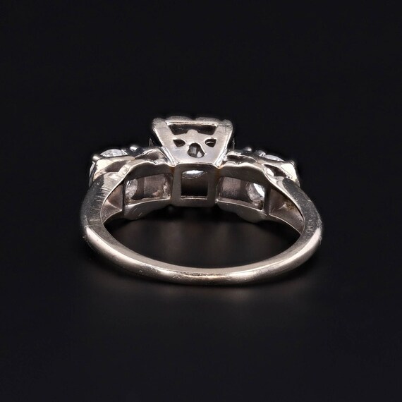 Vintage Diamond Engagement Ring of 14k White Gold - image 4