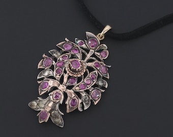 Antique Ruby Pendant of Silver