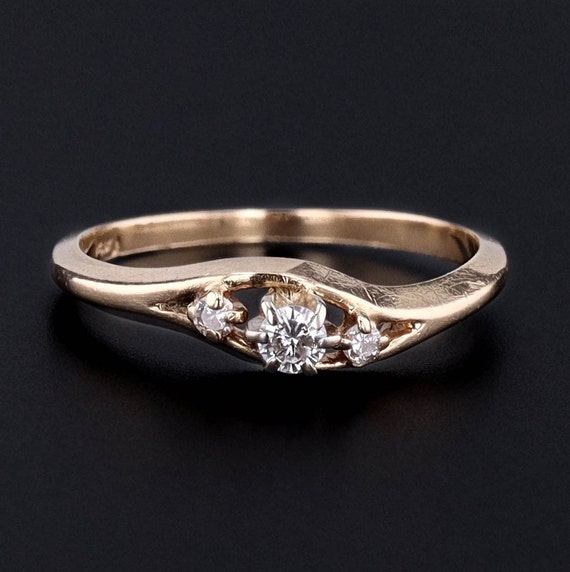 Vintage Diamond Ring of 14k Gold - image 1